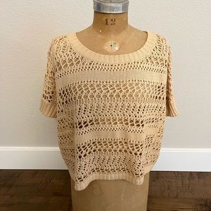 Cropped Open Knit Sweater